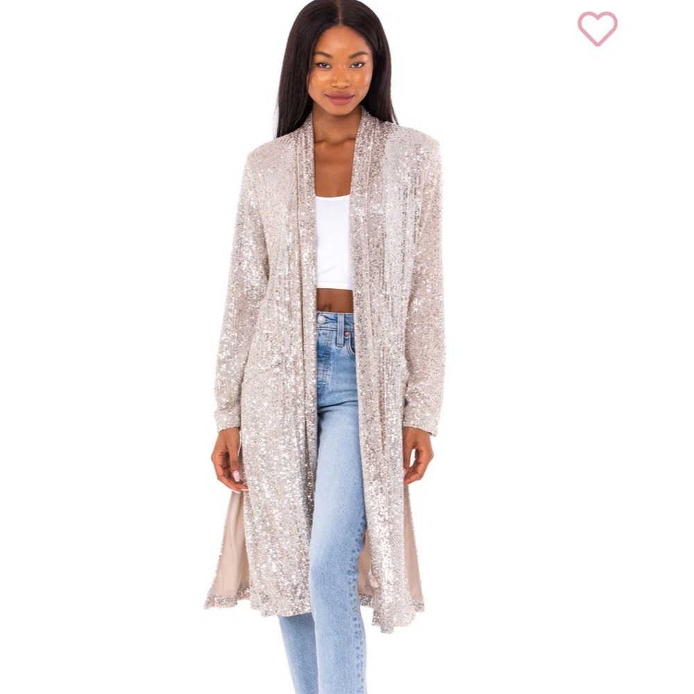 NWT Steve Madden Showstopper Sequined Duster
